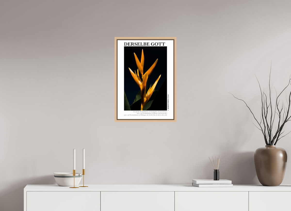 DIN A2 (42 x 59,4 cm), Fine Art Print in Floater Frame - Natural Maple Derselbe Gott