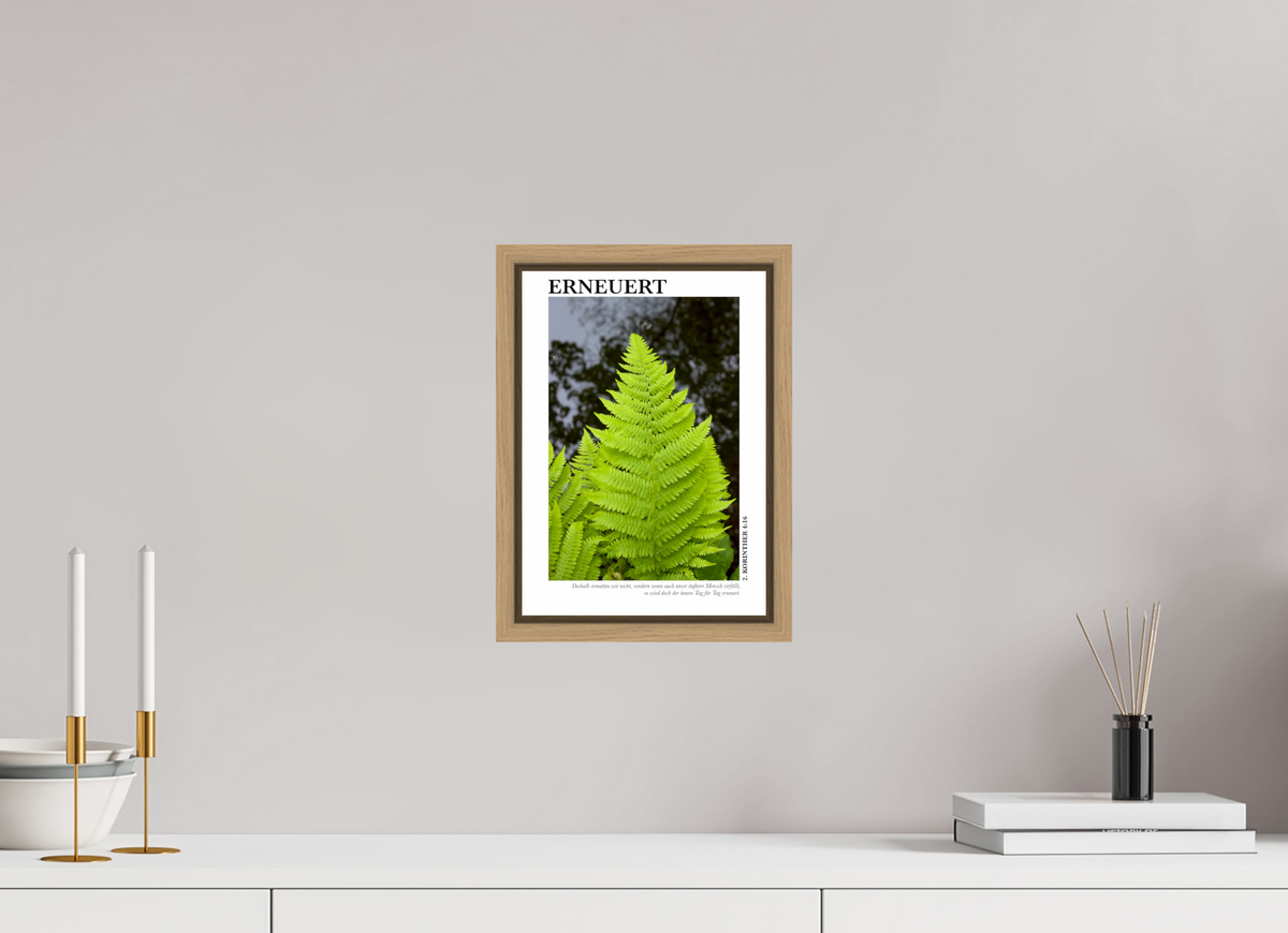 DIN A4 (21 x 29,7 cm), Classic Print in Floater Frame - Natural Oak Erneuert