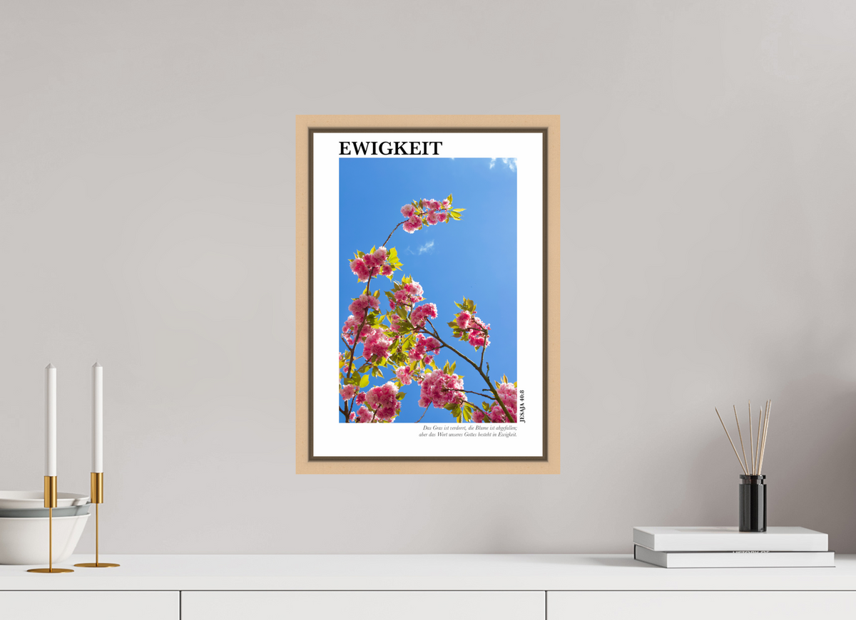 DIN A3 (29,7 x 42 cm), Classic Print in Floater Frame - Natural Maple Ewigkeit