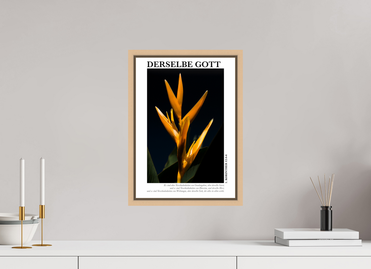 DIN A3 (29,7 x 42 cm), Classic Print in Floater Frame - Natural Maple Derselbe Gott