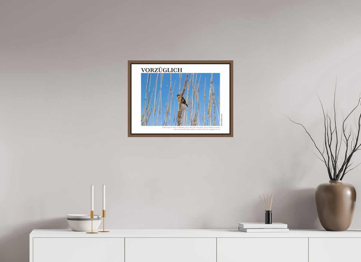 DIN A2 (59,4 x 42 cm), Classic Print in Floater Frame - Walnut Vorzüglich