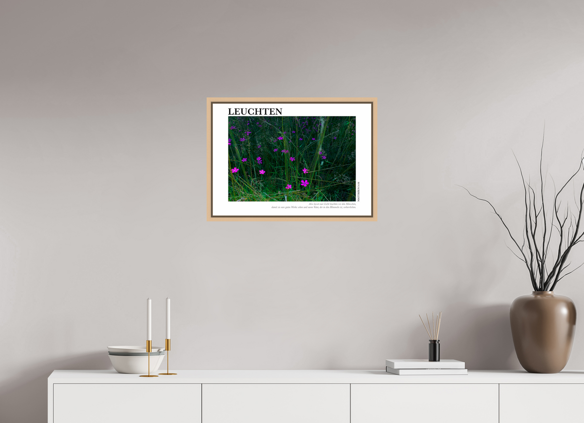 DIN A2 (59,4 x 42 cm), Classic Print in Floater Frame - Natural Maple Leuchten