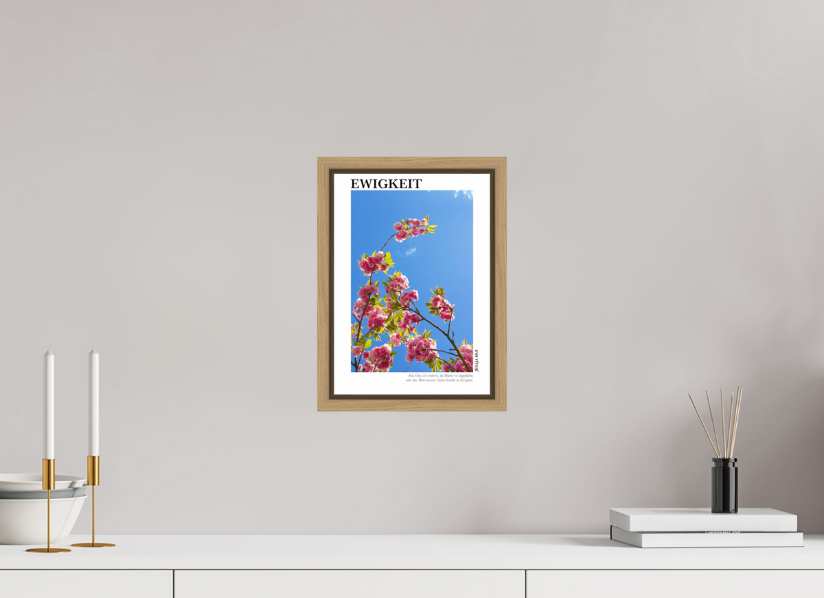 DIN A4 (21 x 29,7 cm), Classic Print in Floater Frame - Natural Oak Ewigkeit