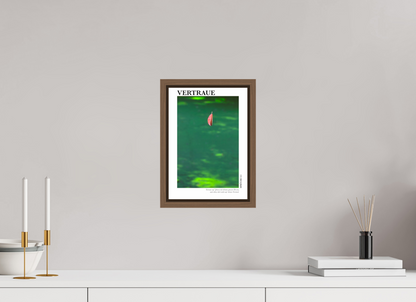 DIN A4 (21 x 29,7 cm), Fine Art Print in Floater Frame - Walnut Vertraue