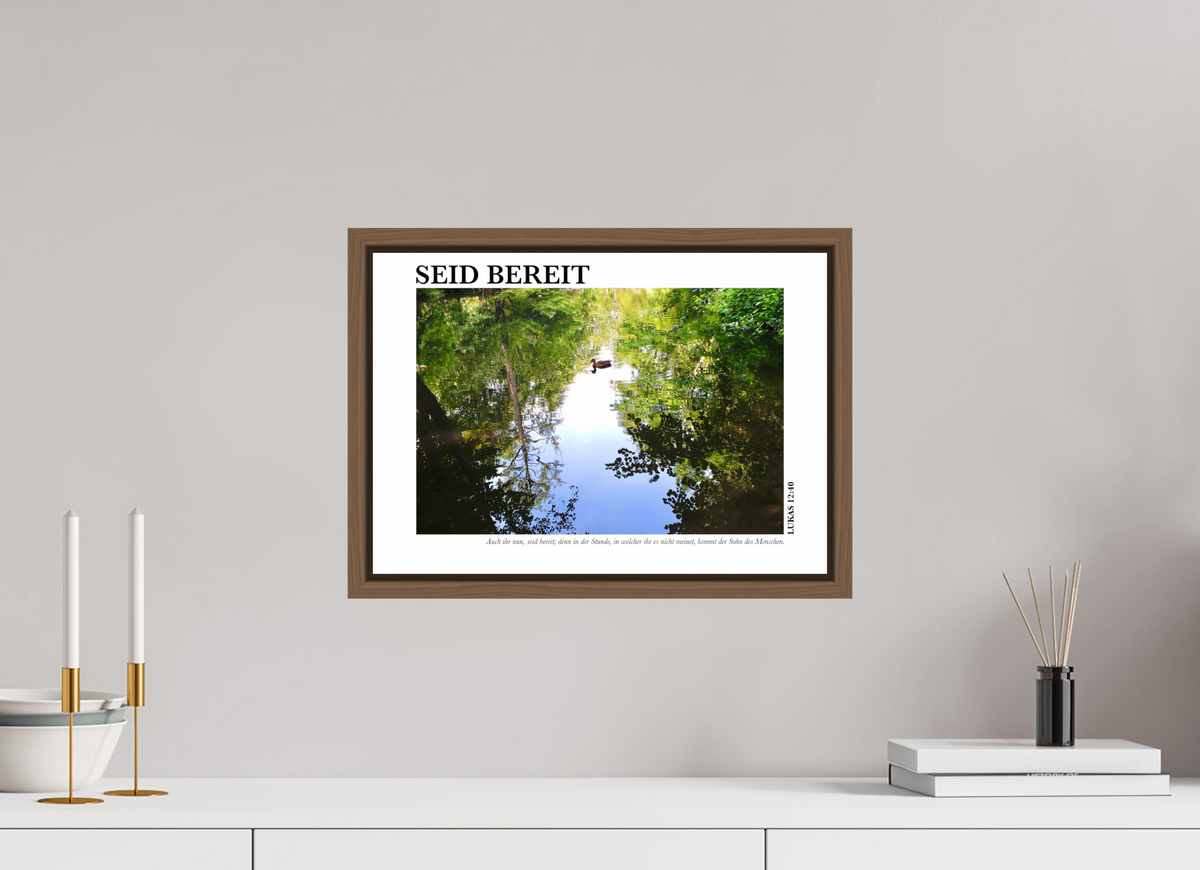 DIN A3 (42 x 29,7 cm), Fine Art Print in Floater Frame - Walnut Seid Bereit