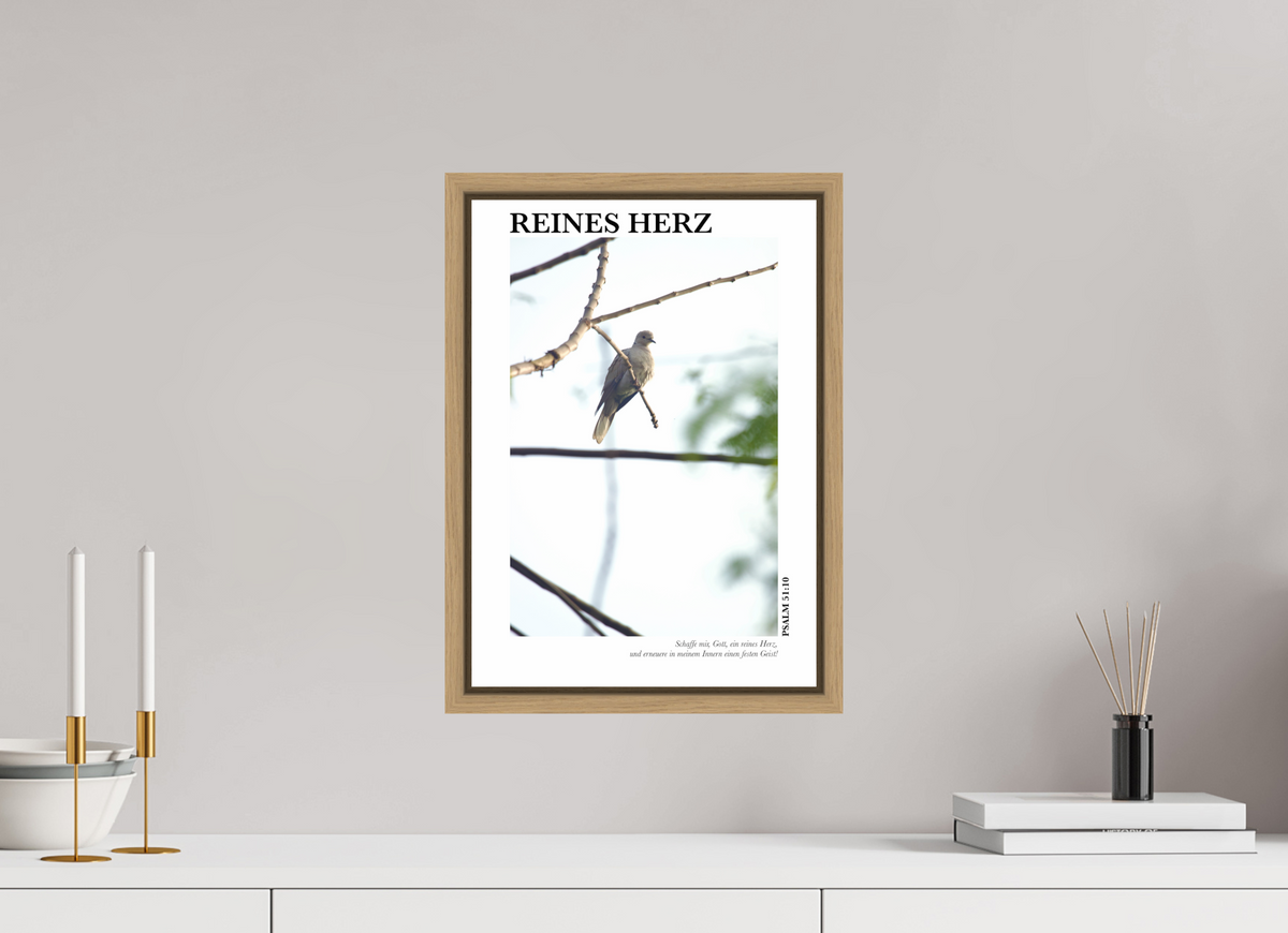 DIN A3 (29,7 x 42 cm), Classic Print in Floater Frame - Natural Oak Reines Herz