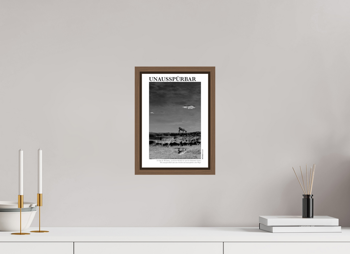 DIN A4 (21 x 29,7 cm), Fine Art Print in Floater Frame - Walnut Unausspürbar