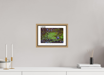 DIN A4 (29,7 x 21 cm), Classic Print in Floater Frame - Natural Oak Liebe