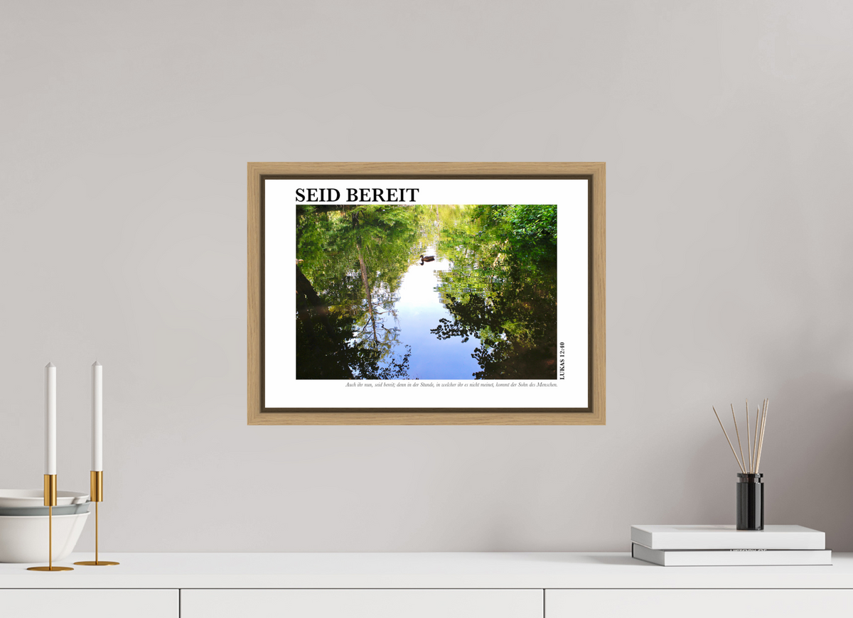 DIN A3 (42 x 29,7 cm), Classic Print in Floater Frame - Natural Oak Seid Bereit