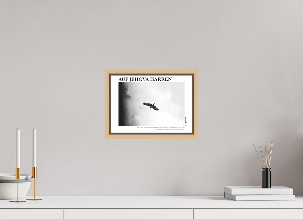 DIN A4 (29,7 x 21 cm), Fine Art Floater Frame - Natural Maple Auf Jehova Harren
