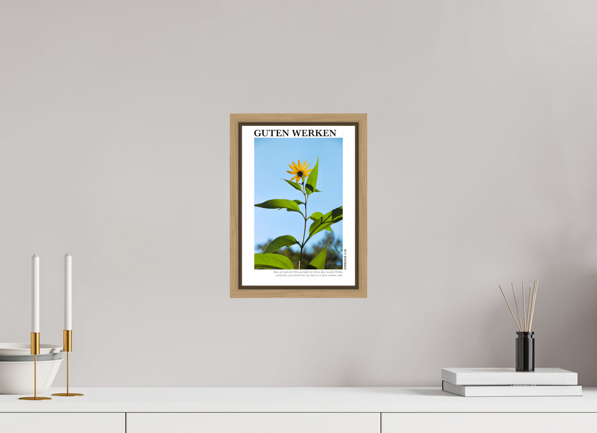 DIN A4 (21 x 29,7 cm), Classic Print in Floater Frame - Natural Oak Guten Werken