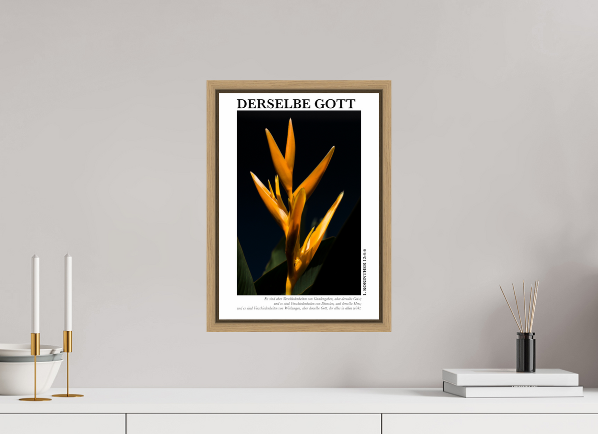 DIN A3 (29,7 x 42 cm), Fine Art Print in Floater Frame - Natural Oak Derselbe Gott