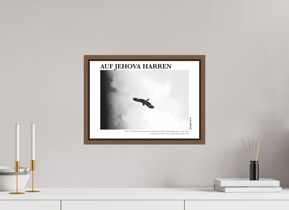 DIN A3 (42 x 29,7 cm), Standard Floater Frame - Walnut Auf Jehova Harren
