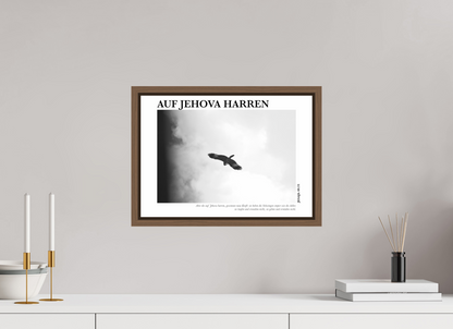 DIN A3 (42 x 29,7 cm), Standard Floater Frame - Walnut Auf Jehova Harren