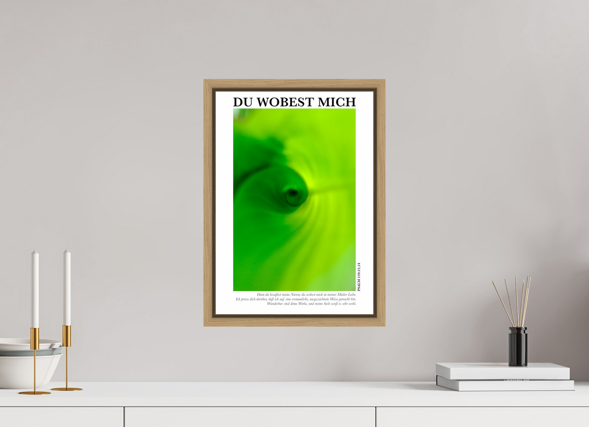 DIN A3 (29,7 x 42 cm), Fine Art Print in Floater Frame - Natural Oak Du Wobest Mich