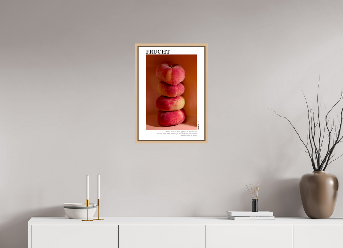 DIN A2 (42 x 59,4 cm), Fine Art Print in Floater Frame - Natural Maple Frucht