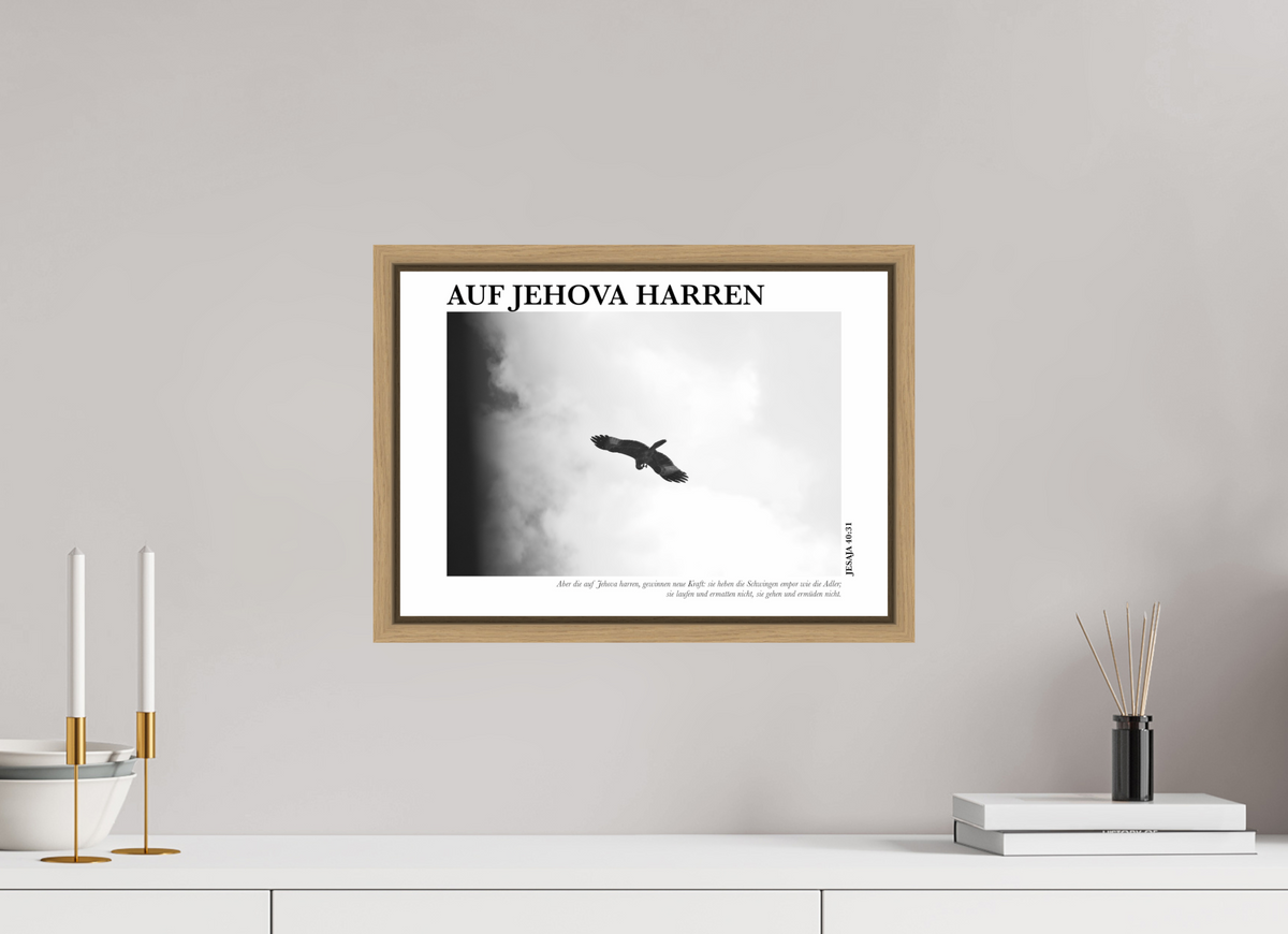 DIN A3 (42 x 29,7 cm), Fine Art Floater Frame - Natural Oak Auf Jehova Harren