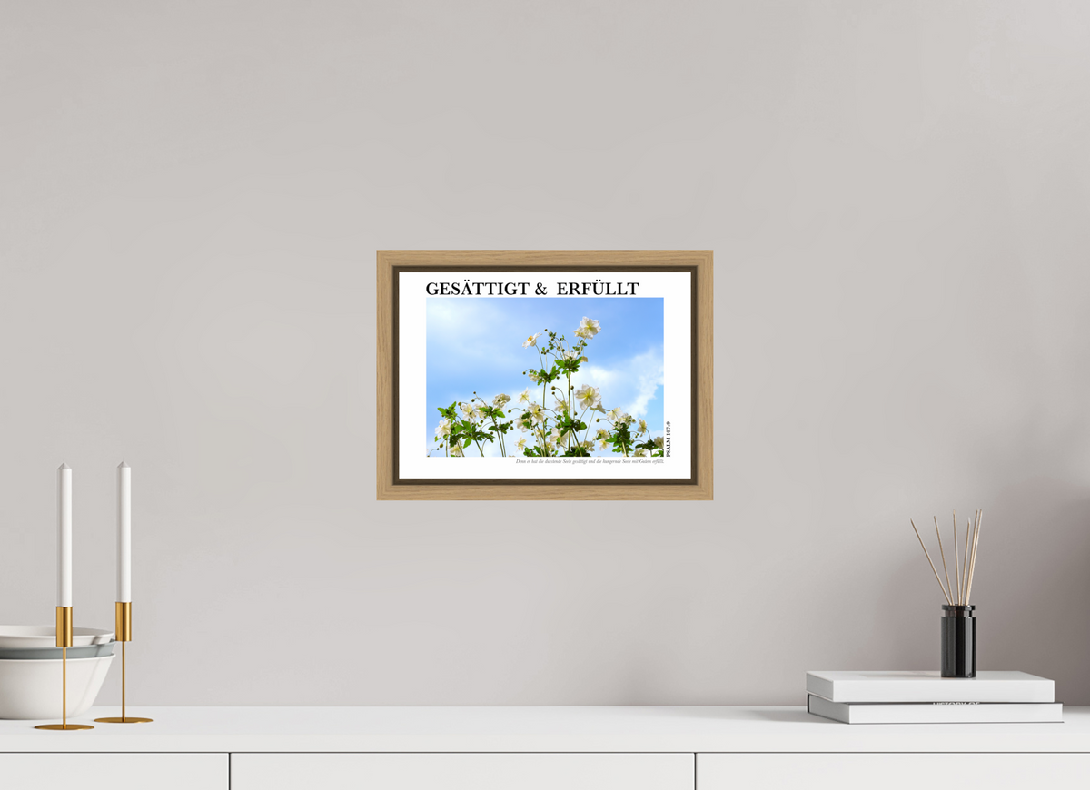 DIN A4 (29,7 x 21 cm), Classic Print in Floater Frame - Natural Oak Gesättigt & Erfüllt