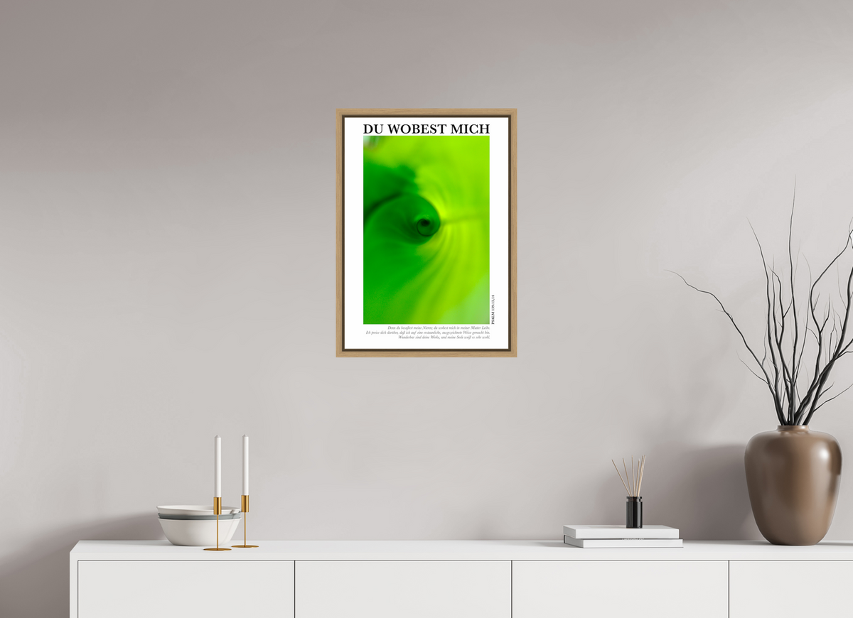 DIN A2 (42 x 59,4 cm), Fine Art Print in Floater Frame - Natural Oak Du Wobest Mich