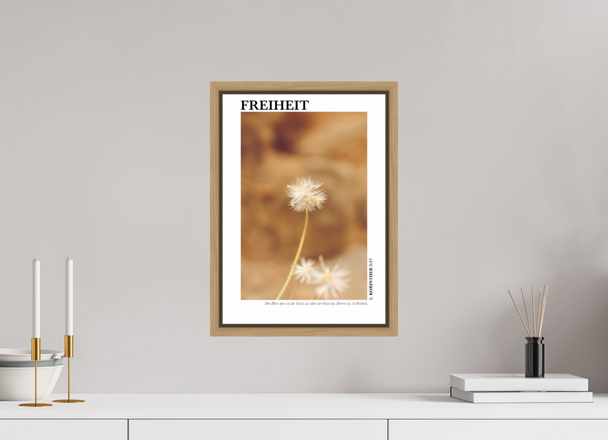 DIN A3 (29,7 x 42 cm), Classic Print in Floater Frame - Natural Oak Freiheit