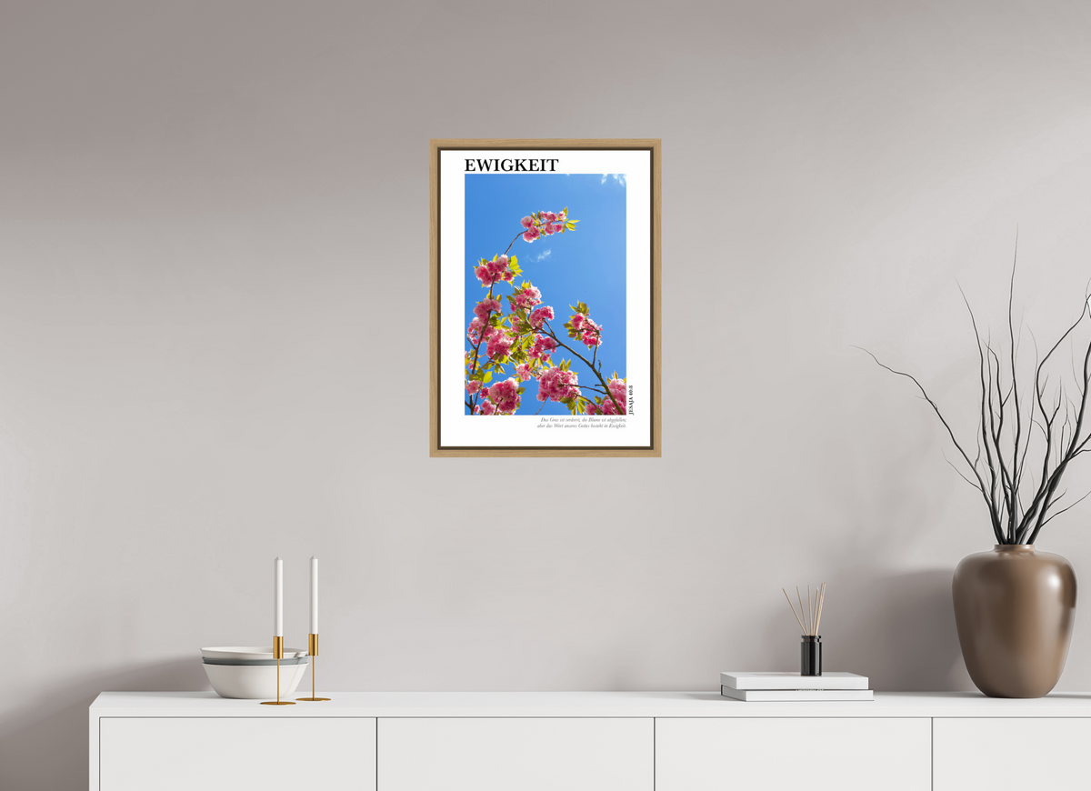 DIN A2 (42 x 59,4 cm), Classic Print in Floater Frame - Natural Oak Ewigkeit