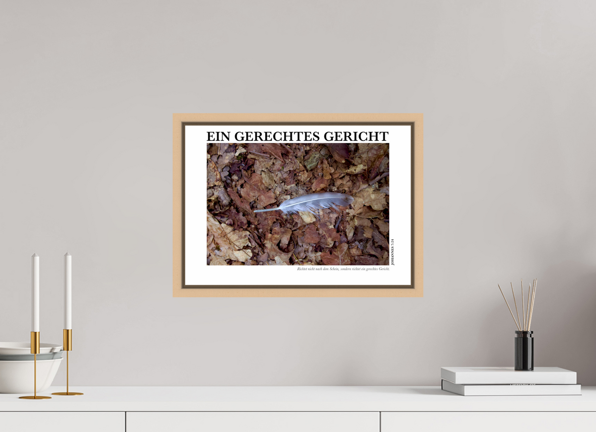 DIN A3 (42 x 29,7 cm), Classic Print in Floater Frame - Natural Maple Ein Gerechtes Gericht