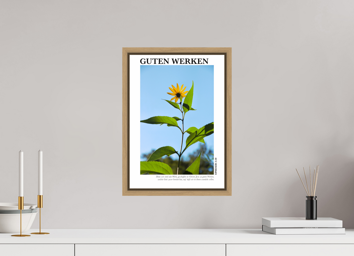 DIN A3 (29,7 x 42 cm), Fine Art Print in Floater Frame - Natural Oak Guten Werken