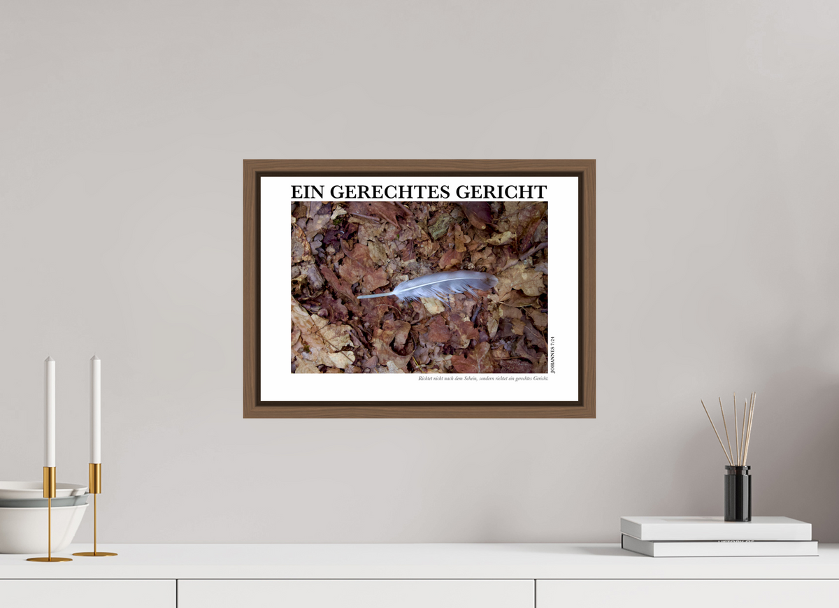 DIN A3 (42 x 29,7 cm), Classic Print in Floater Frame - Walnut Ein Gerechtes Gericht