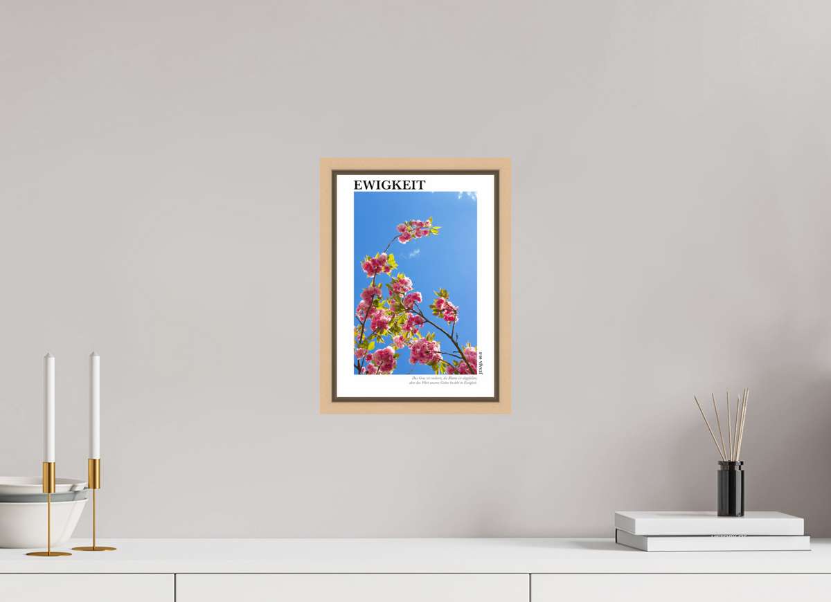 DIN A4 (21 x 29,7 cm), Fine Art Print in Floater Frame - Natural Maple Ewigkeit