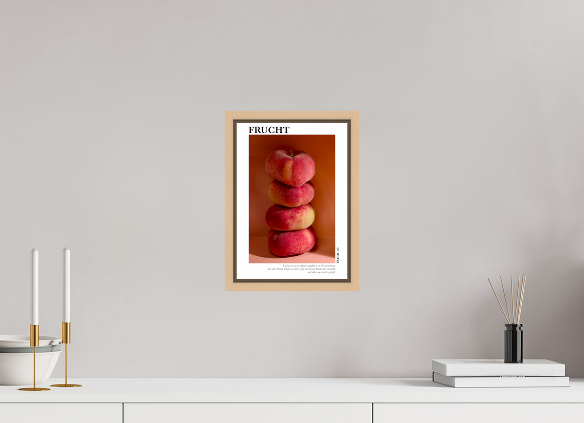 DIN A4 (21 x 29,7 cm), Fine Art Print in Floater Frame - Natural Maple Frucht