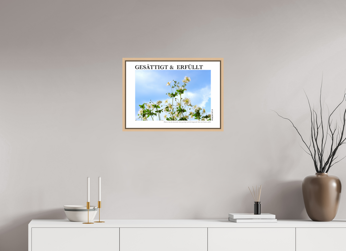 DIN A2 (59,4 x 42 cm), Classic Print in Floater Frame - Natural Maple Gesättigt & Erfüllt