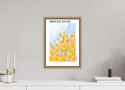 DIN A3 (29,7 x 42 cm), Fine Art Print in Floater Frame - Natural Oak Freuet Euch