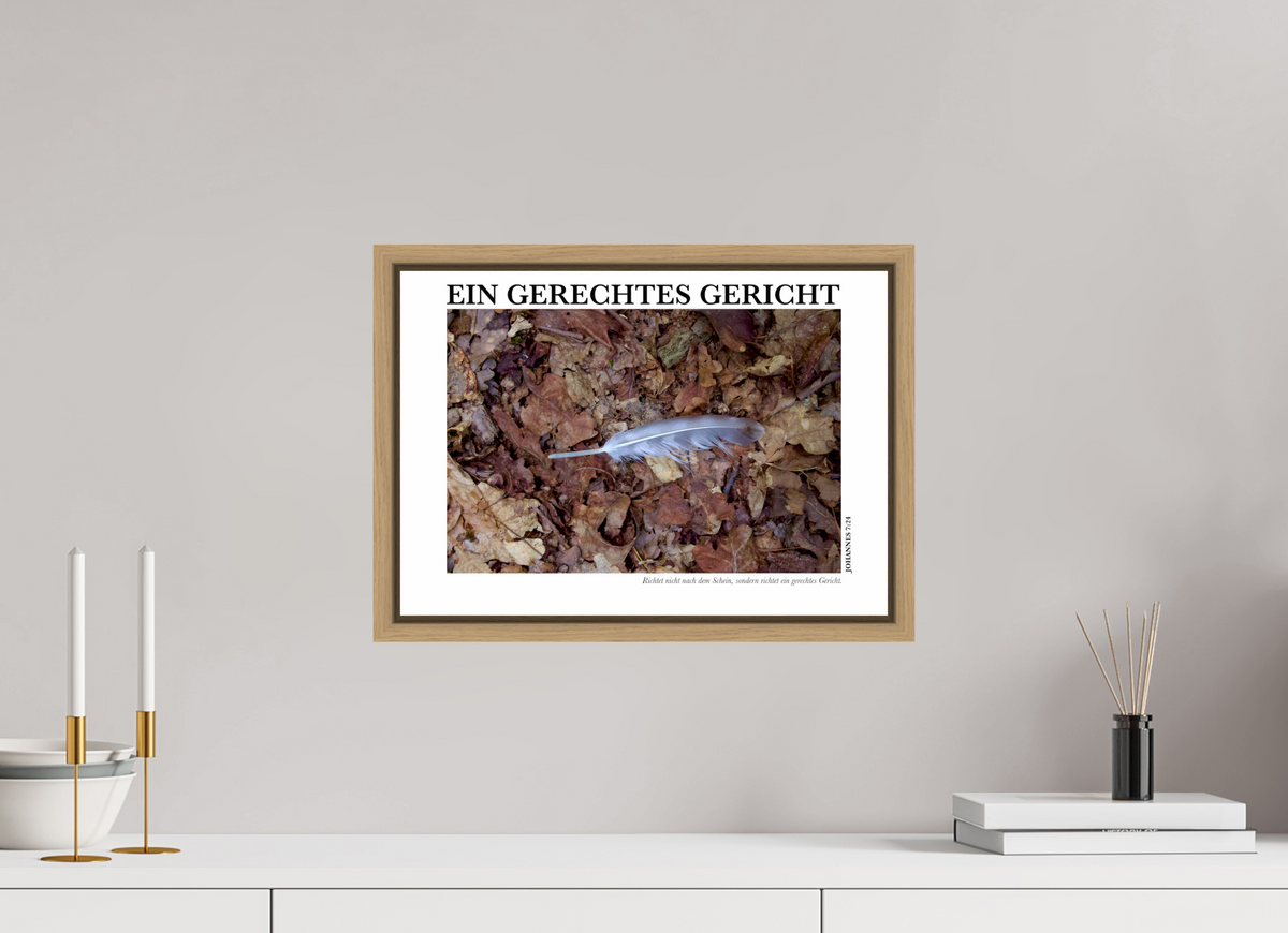 DIN A3 (42 x 29,7 cm), Classic Print in Floater Frame - Natural Oak Ein Gerechtes Gericht
