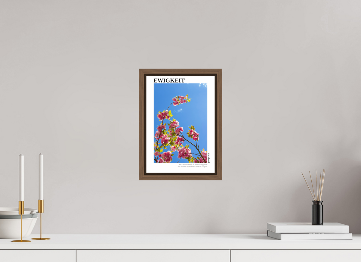 DIN A4 (21 x 29,7 cm), Classic Print in Floater Frame - Walnut Ewigkeit
