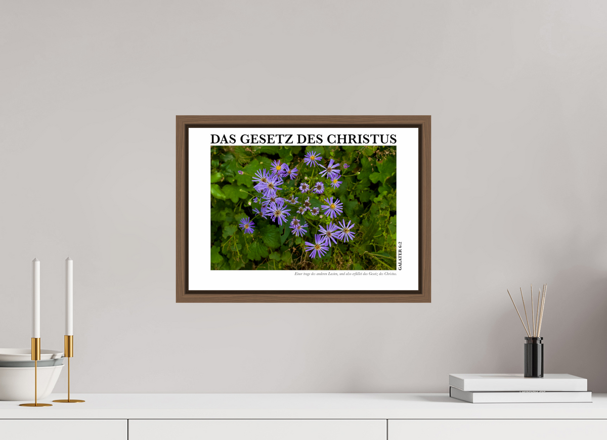 DIN A3 (42 x 29,7 cm), Fine Art Print in Floater Frame - Walnut Das Gesetz Des Christus