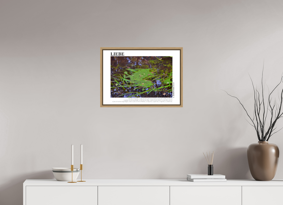 DIN A2 (59,4 x 42 cm), Fine Art Print in Floater Frame - Natural Oak Liebe