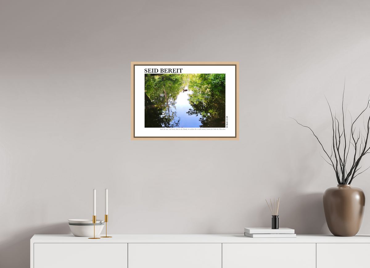 DIN A2 (59,4 x 42 cm), Fine Art Print in Floater Frame - Natural Maple Seid Bereit