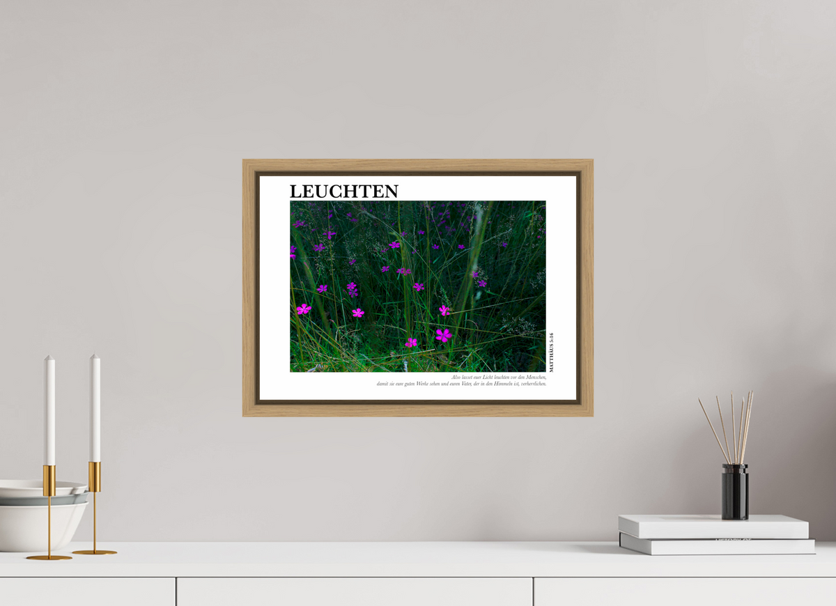 DIN A3 (42 x 29,7 cm), Fine Art Print in Floater Frame - Natural Oak Leuchten