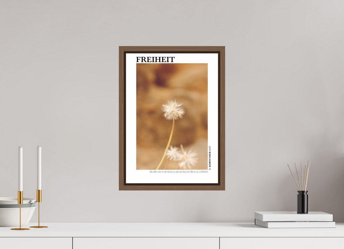 DIN A3 (29,7 x 42 cm), Fine Art Print in Floater Frame - Walnut Freiheit
