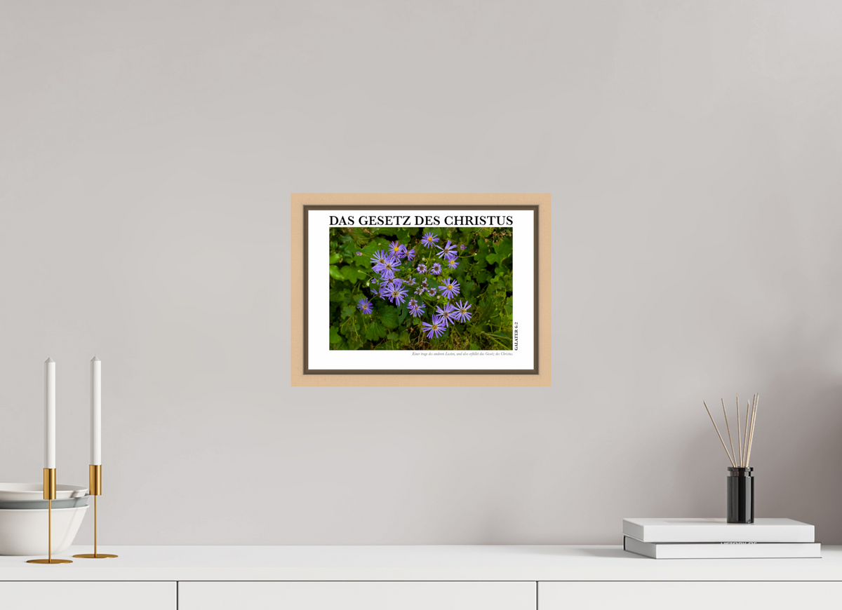 DIN A4 (29,7 x 21 cm), Fine Art Print in Floater Frame - Natural Maple Das Gesetz Des Christus