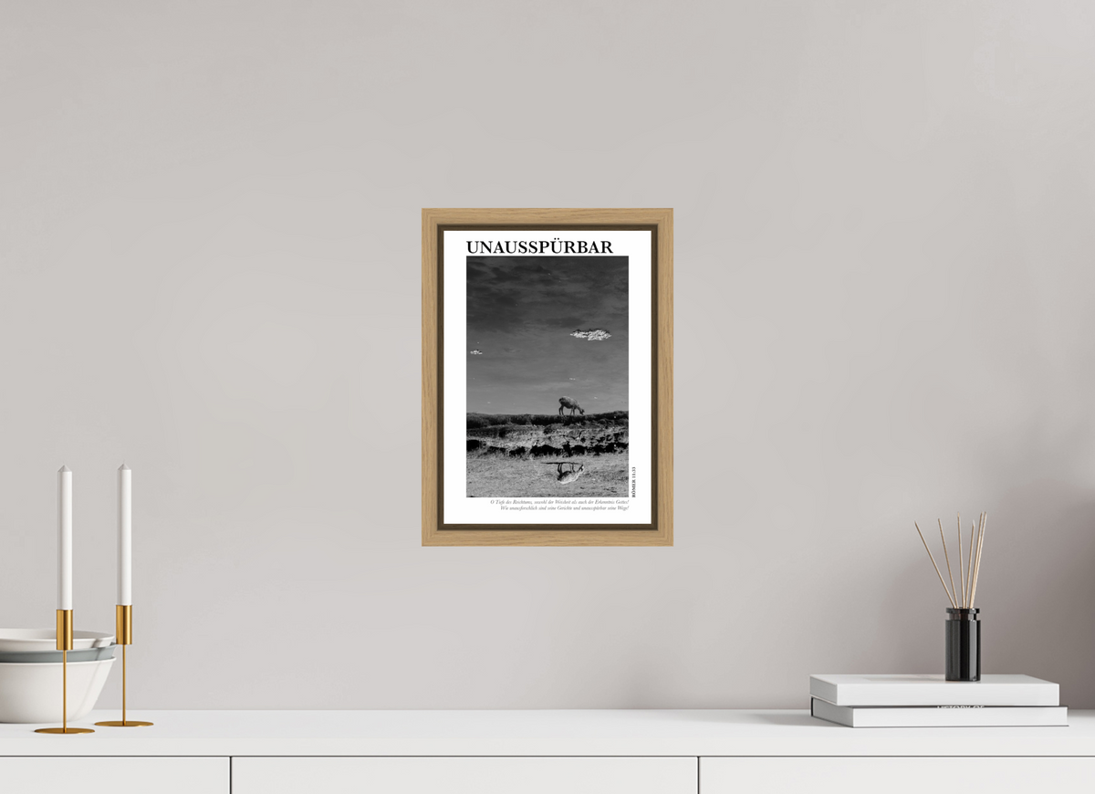 DIN A4 (21 x 29,7 cm), Classic Print in Floater Frame - Natural Oak Unausspürbar