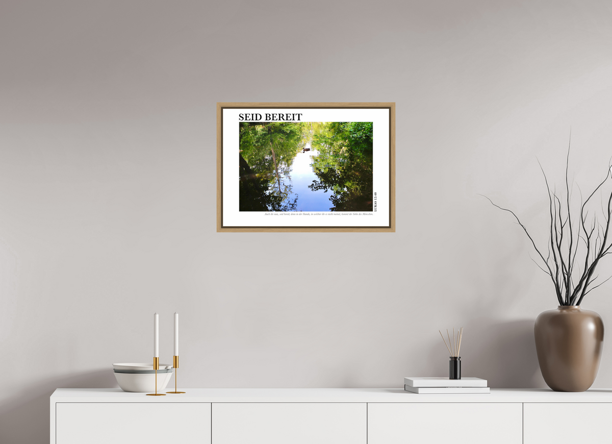 DIN A2 (59,4 x 42 cm), Fine Art Print in Floater Frame - Natural Oak Seid Bereit