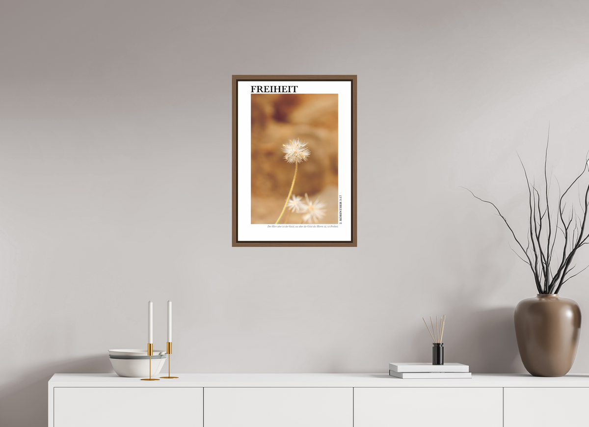 DIN A2 (42 x 59,4 cm), Classic Print in Floater Frame - Walnut Freiheit