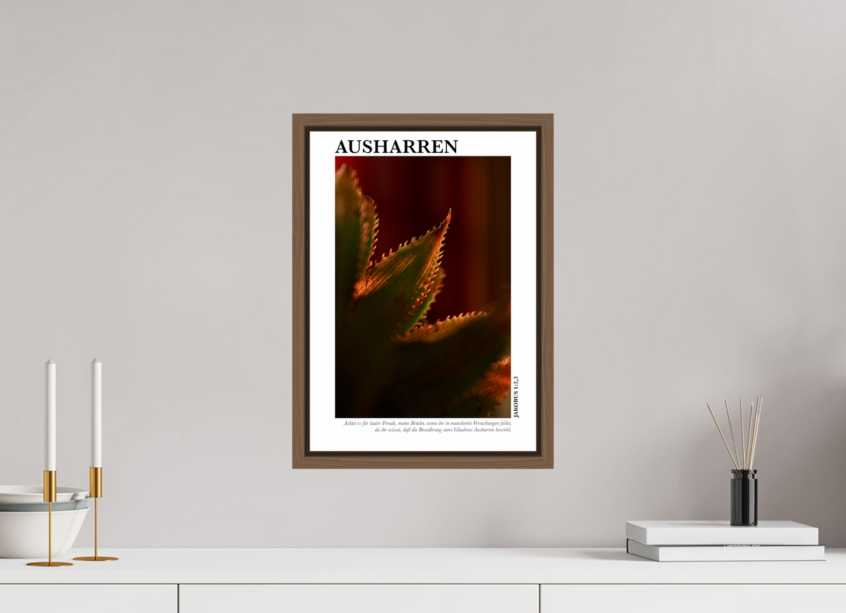 DIN A3 (29,7 x 42 cm), Fine Art Print in Floater Frame - Walnut Ausharren