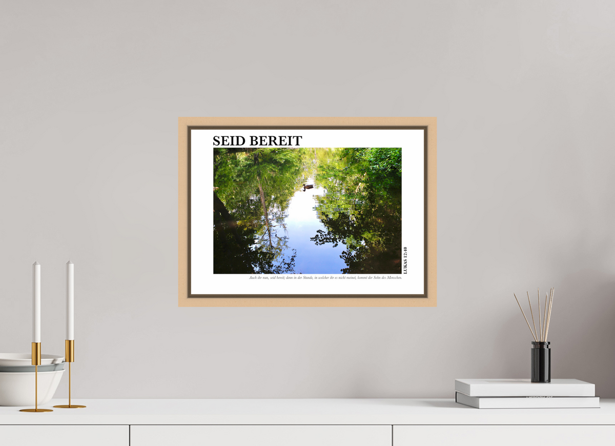 DIN A3 (42 x 29,7 cm), Classic Print in Floater Frame - Natural Maple Seid Bereit