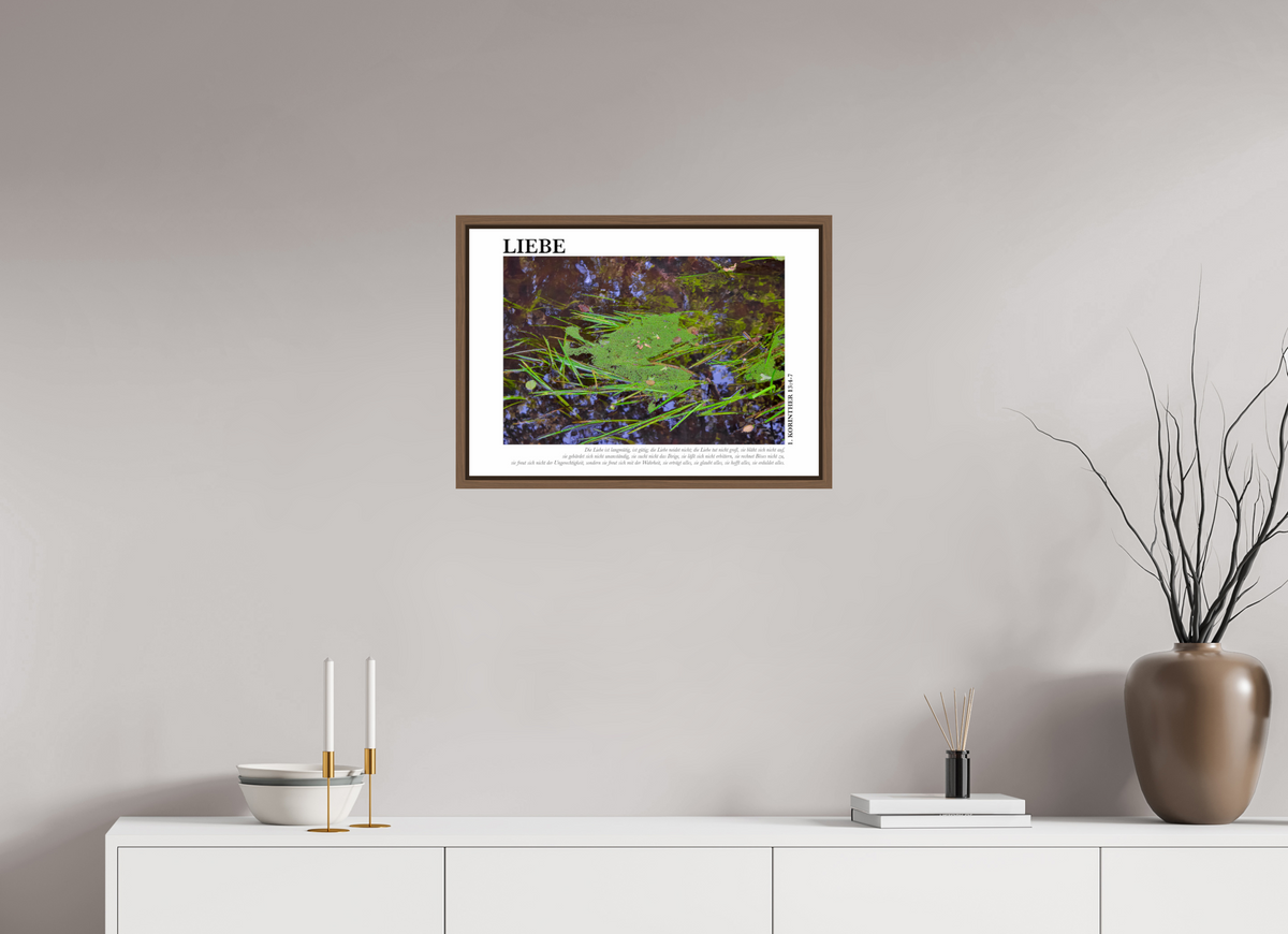 DIN A2 (59,4 x 42 cm), Classic Print in Floater Frame - Walnut Liebe