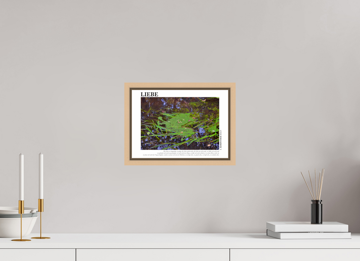 DIN A4 (29,7 x 21 cm), Fine Art Print in Floater Frame - Natural Maple Liebe